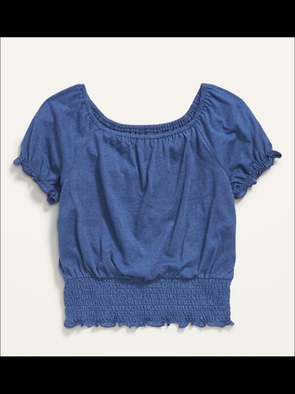 3/$15 Old Navy Navy Blue Elastic Waist Peasant Top S (6-7)